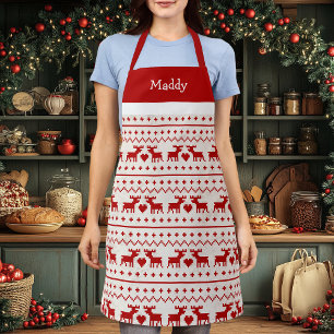 Hässliches Weihnachtsschweinchen-Monogramm Schürze