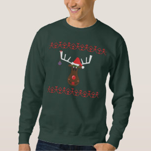 Hässliches Weihnachtsstrickjacke-Ren Sweatshirt