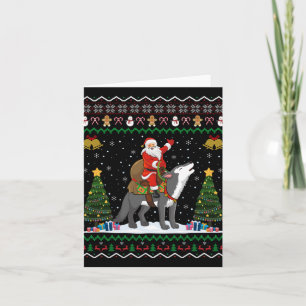 Hässliches Wolf Weihnachtsgeschenk Santa Reitwolf Karte