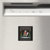 Hässliches Wolf Weihnachtsgeschenk Santa Reitwolf  Magnet (In Situ (Geschirrspüler))
