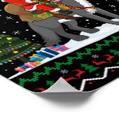 Hässliches Wolf-Weihnachtsgeschenk Santa-Reitwolf- Poster (Ecke)