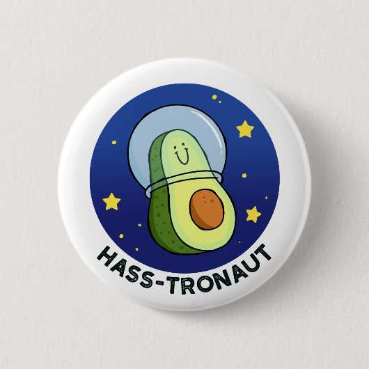 Hasstronaut Avocado Space Pun Button Button (Vorderseite)