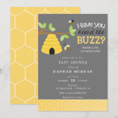 Hast du den Buzz gehört? Bee Baby Shower Einladung (Vorne/Hinten)