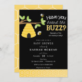 Hast du den Buzz gehört? Bee Baby Shower Einladung (Vorne/Hinten)