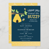 Hast du den Buzz gehört? Bee Baby Shower Einladung (Vorne/Hinten)