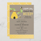Hast du den Buzz gehört? Bee Baby Shower Einladung (Vorne/Hinten)