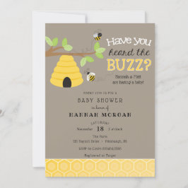 Hast du den Buzz gehört? Bee Baby Shower Einladung