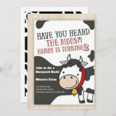 Hast du den Moos Cow Junge gehört, der am 2. Gebur Einladung (Vorne/Hinten)