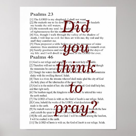 Hast du gedacht, ein Poster zu beten? (Vorne)