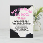 Hast du gehört, wie das Moos-Mädchen sich einen Ge Einladung (Stehend Vorderseite)