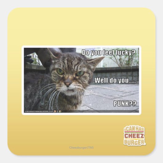 Hast du Glück? Quadratischer Aufkleber (Vorderseite)