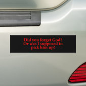 Hast du Gott vergessen? Autoaufkleber (Auf Auto)