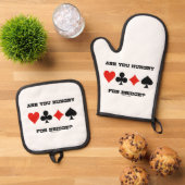 Hast du Hunger nach Bridge? Vier Card-Anzug Ofenhandschuh & Topflappen-Set (Oben Unten)