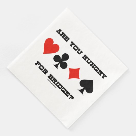 Hast du Hunger nach Bridge? Vier Card-Anzug Serviette (Ecke)