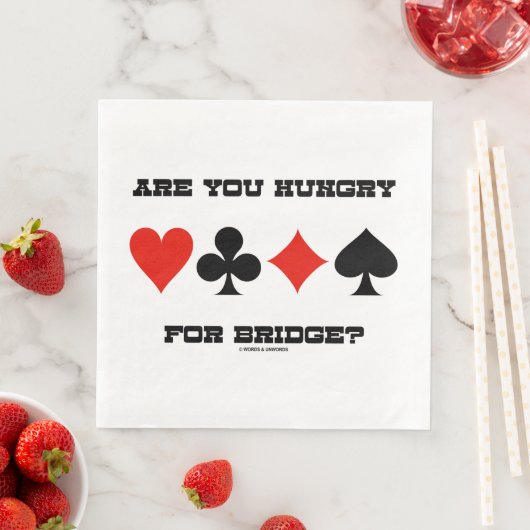 Hast du Hunger nach Bridge? Vier Card-Anzug Serviette (Beispiel)