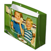 Hast du Prinz Albert in einer Dose? Große Geschenktüte (Vorderseite Schrägansicht)