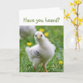 Hast du schon gehört? Niedliche Ankündigung von Ch (Gelbe Blume)