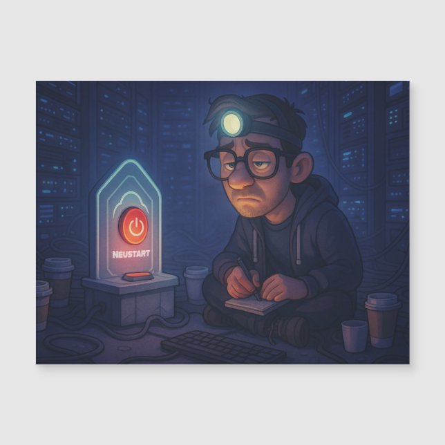 Hast Du schon neugestartet? Magnetkarte (Vorderseite)