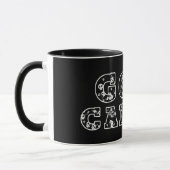 Hast du Süßigkeiten? Schwarz-weiße Totenköpfe Hall Tasse (Links)