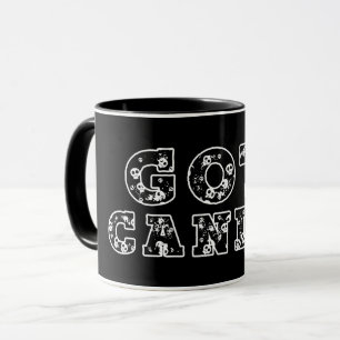 Hast du Süßigkeiten? Schwarz-weiße Totenköpfe Hall Tasse