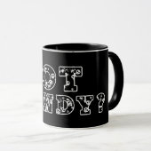 Hast du Süßigkeiten? Schwarz-weiße Totenköpfe Hall Tasse (VorderseiteRechts)