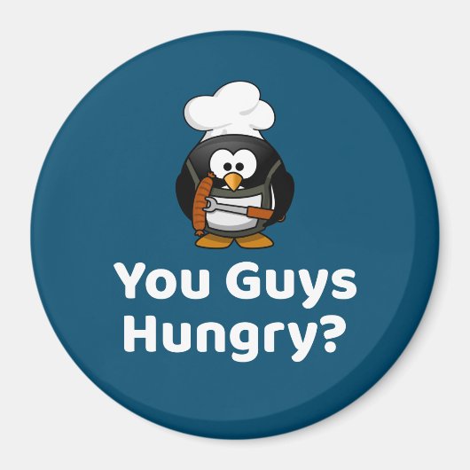 Hast du Typ Hunger? Funny Grilling Party Penguin Magnet (Vorne)