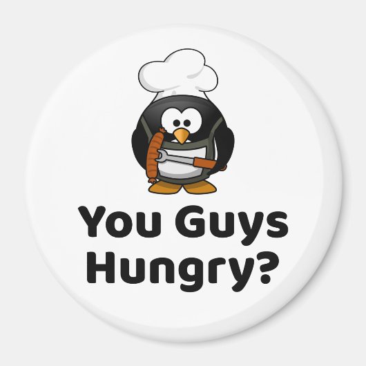 Hast du Typ Hunger? Grillpinguin Magnet (Vorne)