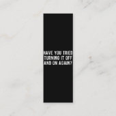 Hast du versucht, es immer wieder auszuschalten? treuekarte (Vorderseite)