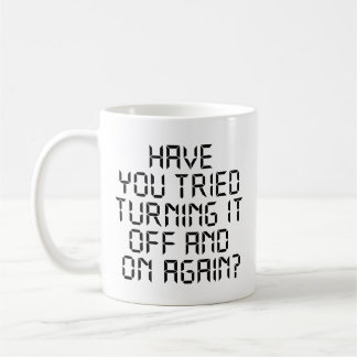 Hast du versucht, es wieder abzuschalten? kaffeetasse