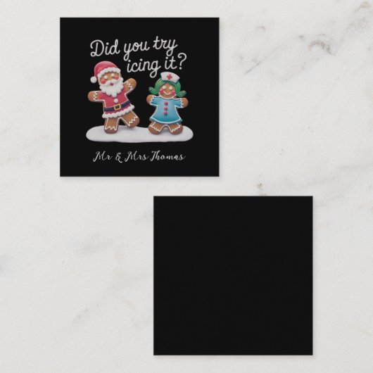 Hast du versucht, es zu imitieren? Funny Gingerbre Quadratische Visitenkarte (Vorne/Hinten)