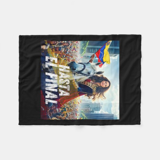 Hasta El Final Maria Corina Machado Fleecedecke (Vorderseite (Horizontal))