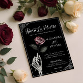 Hasta La Muerte Skeleton Rose bis Totenhochzeit Einladung