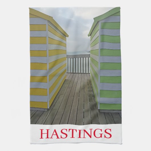 Hastings Beach Hütten Teetuch Geschirrtuch (Vertikal)