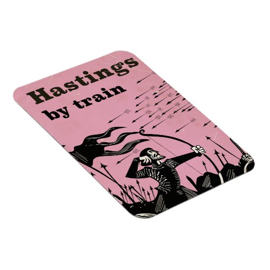 Hastings By train Vintage Reiseplakat Magnet (Rechte Seite)