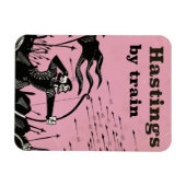 Hastings By train Vintage Reiseplakat Magnet (Horizontal)