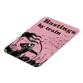 Hastings By train Vintage Reiseplakat Magnet (Linke Seite)