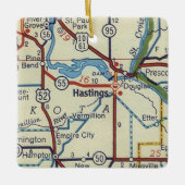 Hastings MN Vintag Map; Keramikornament (Vorderseite)