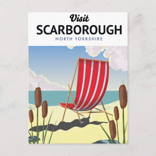 Hastings North Yorkshire Seebadeposter. Postkarte (Vorderseite)