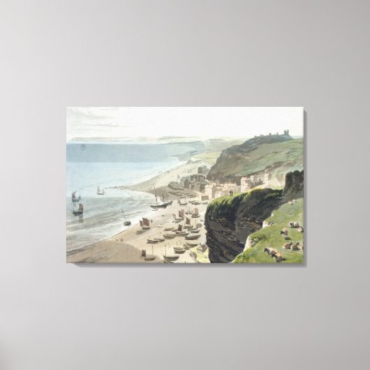 Hastings, von der Ostklippe, von 'A Voyage Arou Leinwanddruck (Vorderseite)