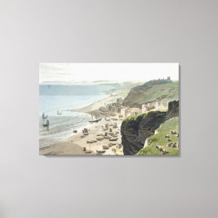 Hastings, von der Ostklippe, von 'A Voyage Arou Leinwanddruck