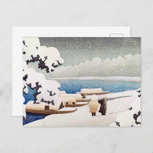 Hasui Kawase Snow at Hashidate (Yuki no hashidate) Postkarte (Vorne/Hinten)