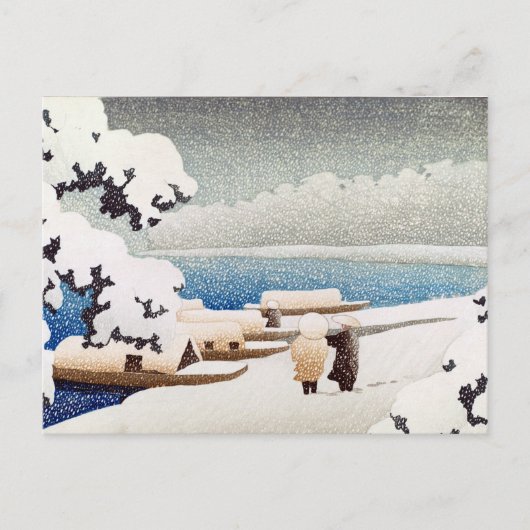 Hasui Kawase Snow at Hashidate (Yuki no hashidate) Postkarte (Vorderseite)