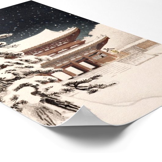 Hasui Kawase Winterlandschaft Poster Print (Ecke)