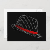 hat-158569 GANGSTER STIL HAT FASHION SCHWARZ-WEISS Postkarte (Vorne/Hinten)