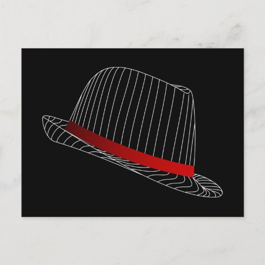 hat-158569 GANGSTER STIL HAT FASHION SCHWARZ-WEISS Postkarte (Vorderseite)