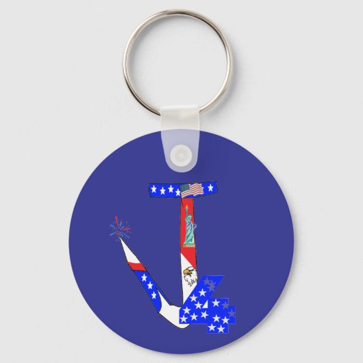 Hat - 4. Juli Schlüsselanhänger (Vorderseite)