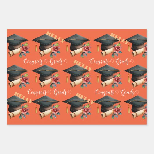 HAT-Absolvent Party-Geschenkgutscheine Geschenkpapier Set (Vorderseite 3)