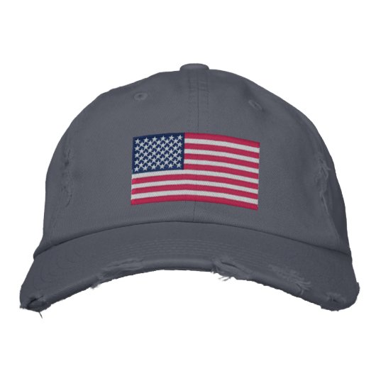 Hat American Flag bestickt Bestickte Baseballkappe (Vorderseite)
