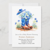 Hat and Boots Wild West Baby Shower Einladung (Vorderseite)