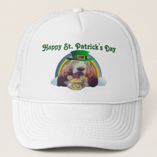 Hat Basset Hound Happy St. Patrick's Day Truckerkappe